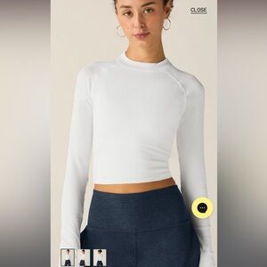 Beyond Yoga White Ribbed Crop Top